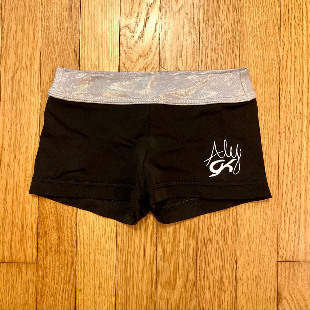 GK Gymnastics Shorts Aly Raisman Black Silver Adult Extra Small AXS